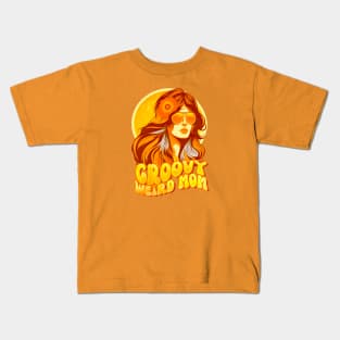 groovy weird moms build character Kids T-Shirt